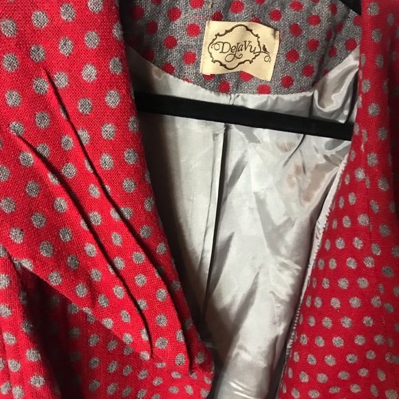 Dejavu red and grey polka dot coat - Picture 7 of 8